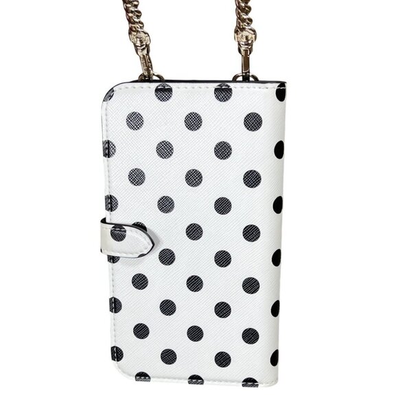 KATE SPADE Dots Magnetic Folio iPhone 12 Mini On A Chain Crossbody NWOT - Picture 1 of 7